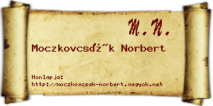 Moczkovcsák Norbert névjegykártya